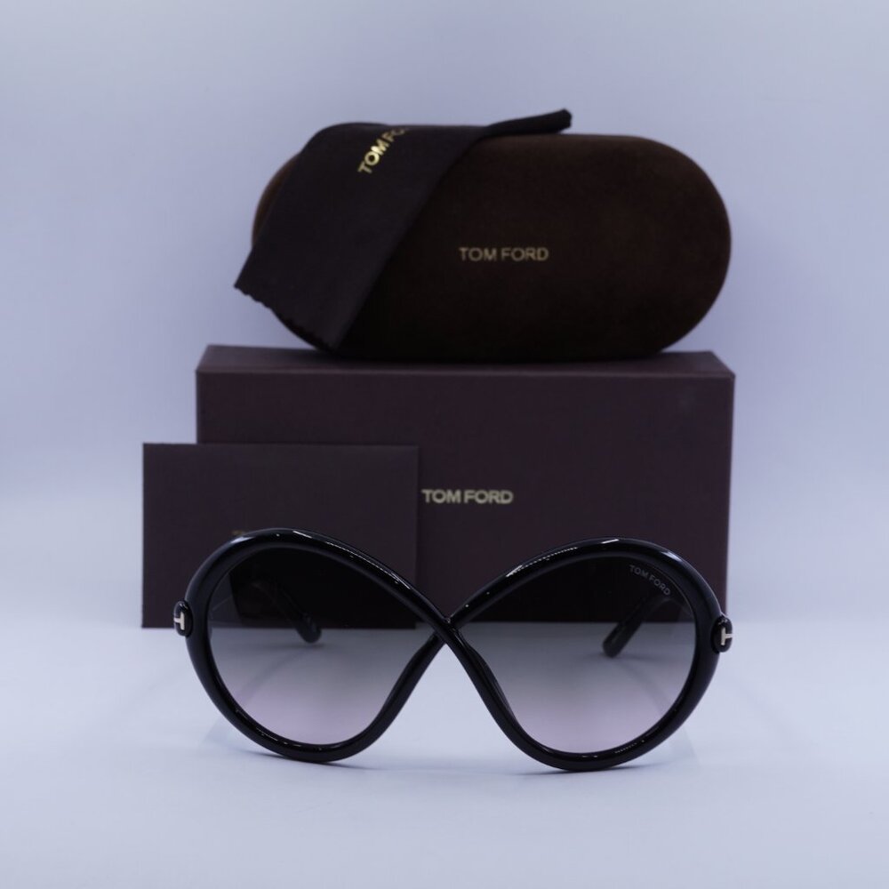 Tom Ford Jada FT1070 01B Geometric Sunglasses - Black/Smoke - Picture 6 of 10